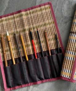 Mành tre đựng bút, bảo vệ bút lông viết Thư pháp