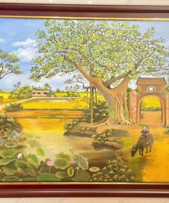 Tranh làng quê (chăn trâu): LÀNG QUÊ YÊN BÌNH