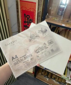 Toan canvas, giấy vẽ: Tập 20 tờ giấy A4 sketch TAKEYO