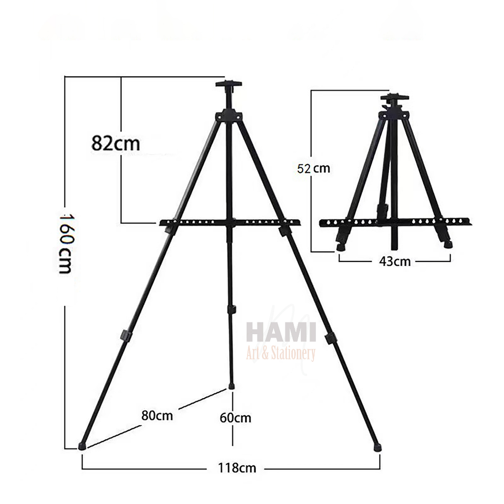Giá Vẽ Tranh Gấp Gọn Bằng Sắt 3 chân, Giá Kệ Để Tranh Di Động
