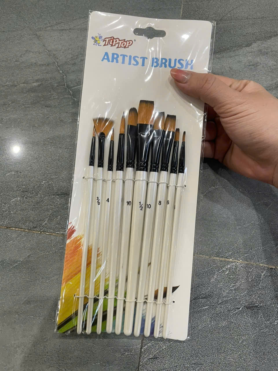 Bộ cọ vẽ tranh Artist Brush Tiptop đầy đủ, đa dạng các đầu cọ