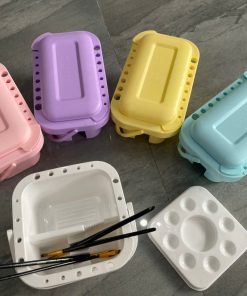 Xô rửa cọ đa năng có khay cắm cọ, palette pha màu