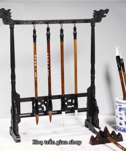 Giá treo bút lông viết thư pháp thư hoạ hoa văn rồng