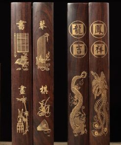 Chặn giấy gỗ Thư pháp cao cấp Long Phụng mẫu trơn 30cm